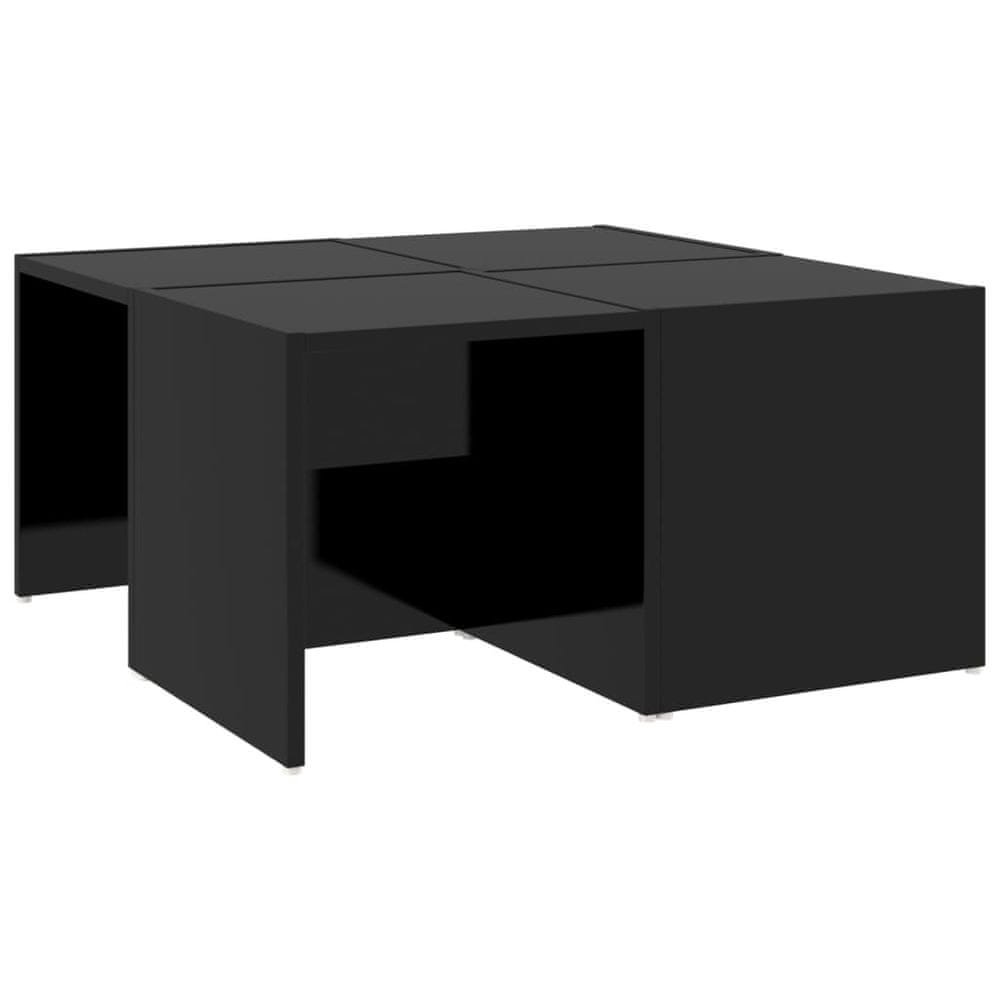 Vidaxl Konferenčné stolíky 4 ks lesklé čierne 33x33x33 cm drevotrieska